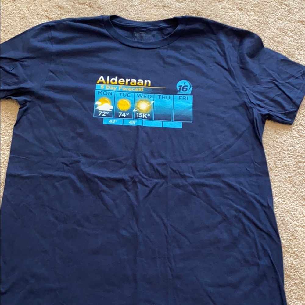 NWOT Alderaan T-Shirt, Blue, Large